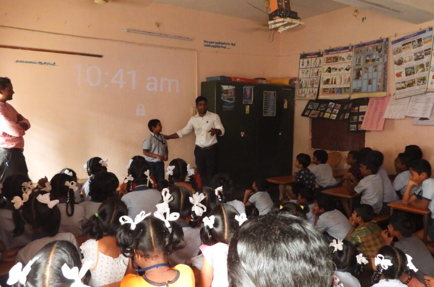 student interactive time Animal welfare School Awareness in Pondicherry-Bark India Charitable Trust